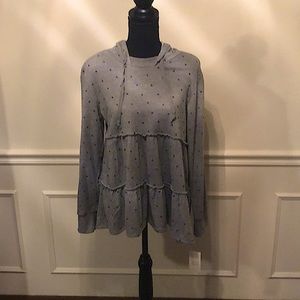 WFX by Wallflower Size Large Tiered Heart Hoodie